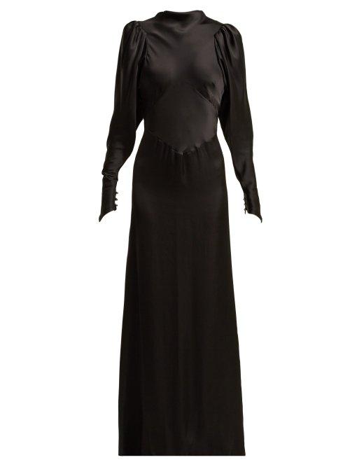 Matchesfashion.com Paco Rabanne - Panelled Satin Gown - Womens - Black