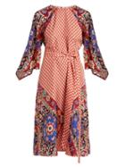 Matchesfashion.com D'ascoli - Alessandra Tile Print Silk Dress - Womens - Red Multi