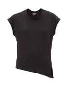 Matchesfashion.com Isabel Marant Toile - Kella Slit-hem Linen-jersey T-shirt - Womens - Black