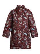 Diane Von Furstenberg Canton-print Stand-collar Shell Coat
