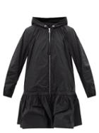 Moncler - Bernieres Peplum-hem Hooded Taffeta Parka - Womens - Black
