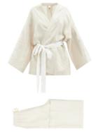 Deiji Studios - 01 Long Linen Pyjamas - Womens - Cream