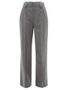 Matchesfashion.com Maison Margiela - Distorted Pleat Wool Blend Trousers - Womens - Grey