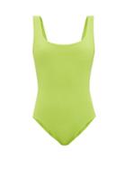 Cossie + Co - The Poppy Scoop-neck Swimsuit - Womens - Lime Green
