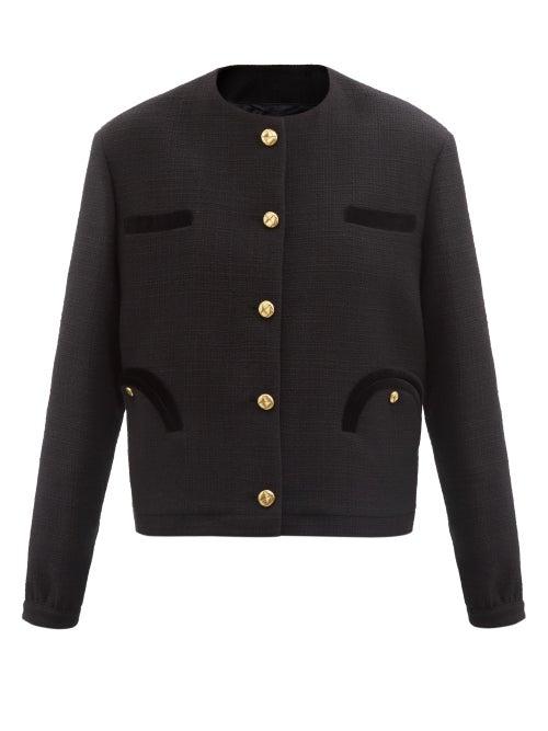 Blaz Milano - Missy Collarless Cotton-blend Tweed Jacket - Womens - Black