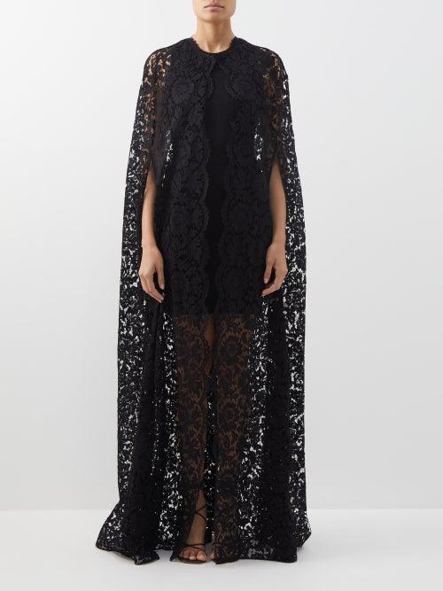 Valentino - Lace Cape - Womens - Black