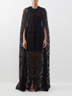 Valentino - Lace Cape - Womens - Black