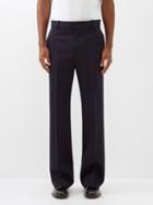Bottega Veneta - Inverted-pocket Wool Grain-de-poudre Suit Trousers - Mens - Navy