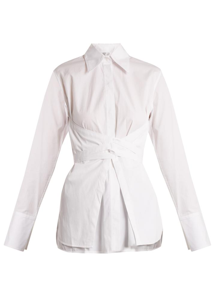 Helmut Lang Corset-waist Cotton-poplin Shirt