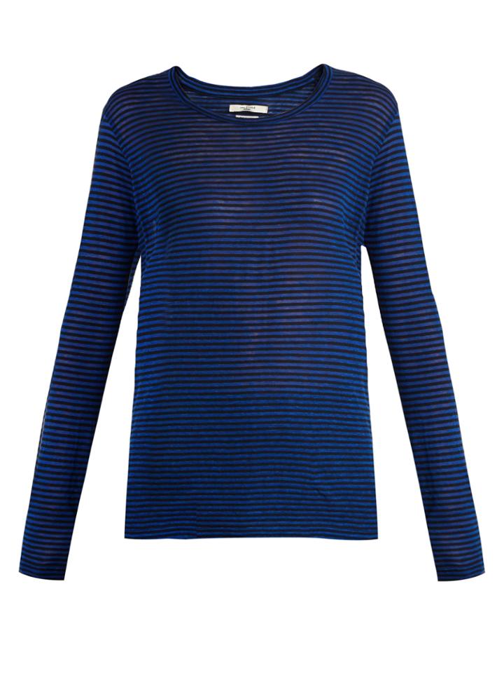 Isabel Marant Étoile Karon Striped Linen-blend Top