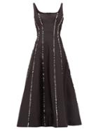 Matchesfashion.com Rasario - Sequinned Scoop-neck Silk Midi Dress - Womens - Black