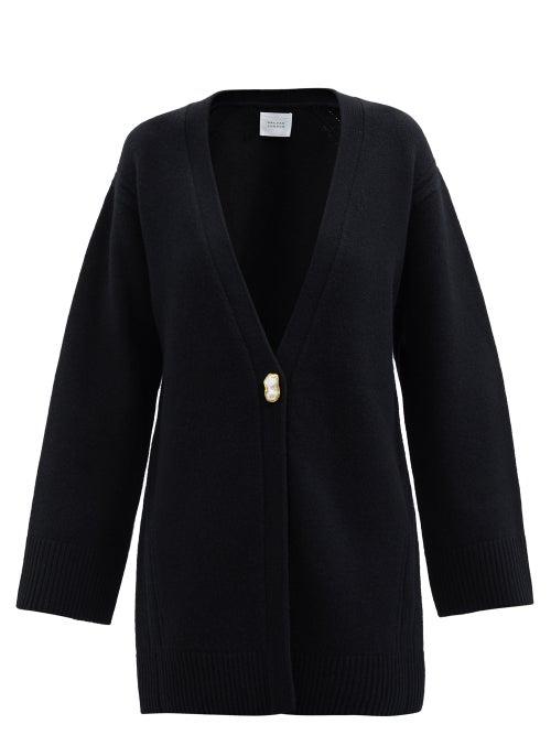 Galvan - Pearl-embellished Wool-blend Cardigan - Womens - Black