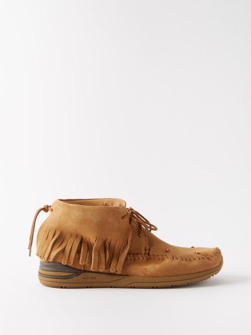 Visvim - Fbt Shaman Folk Suede Trainers - Mens - Light Brown