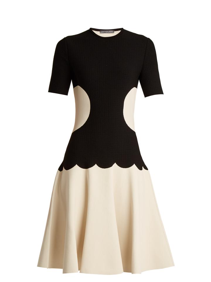 Alexander Mcqueen Intarsia-knit Flared-skirt Dress
