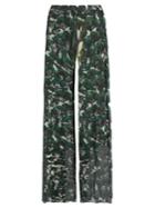 Adriana Degreas Ginkgo-print Wide-leg Silk Trousers