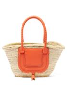 Ladies Bags Chlo - Marcie Medium Raffia Basket Bag - Womens - Orange Multi