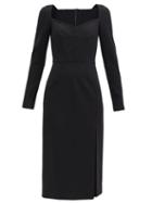 Matchesfashion.com Dolce & Gabbana - Sweetheart-neck Jersey Midi Dress - Womens - Black