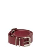 Matchesfashion.com Ann Demeulemeester - Kenya Multiple Buckle Leather Belt - Womens - Burgundy