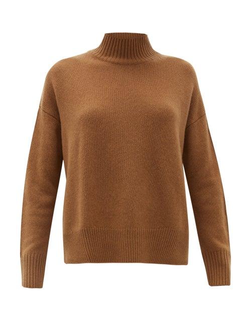 Matchesfashion.com Allude - High Neck Cashmere Sweater - Womens - Camel
