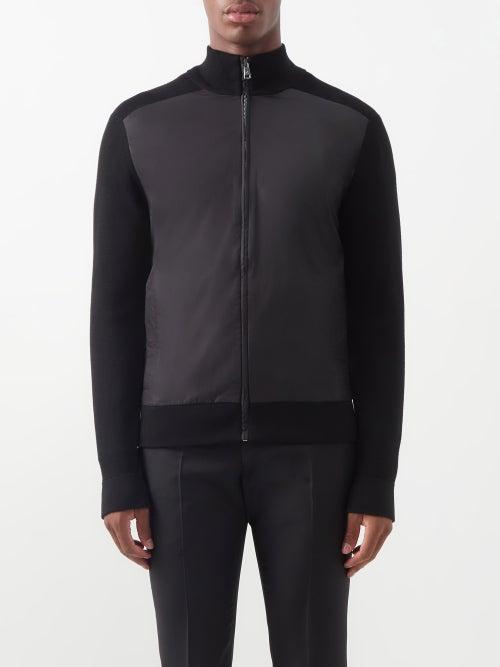 Ralph Lauren Purple Label - High-neck Wool And Nylon-shell Track Jacket - Mens - Black