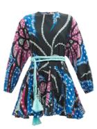 Matchesfashion.com Rhode - Ella Floral-print Cotton Mini Dress - Womens - Blue Print