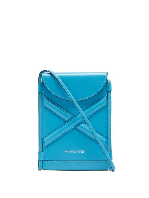 Alexander Mcqueen - The Curve Micro Leather Cross-body Bag - Womens - Blue
