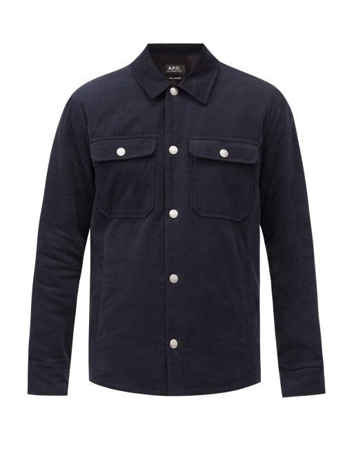Matchesfashion.com A.p.c. - Alex Cotton-corduroy Overshirt - Mens - Navy