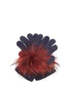 Yves Salomon Fur-trimmed Knit Gloves