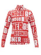 Matchesfashion.com Bogner - Beline Logo Print Quarter Zip Thermal Top - Womens - Red White