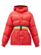 Matchesfashion.com Perfect Moment - Oversized Rainbow Belt Down Filled Ski Jacket - Womens - Red