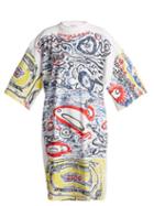Matchesfashion.com Charles Jeffrey Loverboy - Graphic Print Cotton Jersey Dress - Womens - White Multi