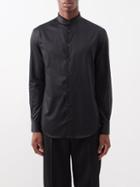 Giorgio Armani - Stand-collar Cotton Shirt - Mens - Black