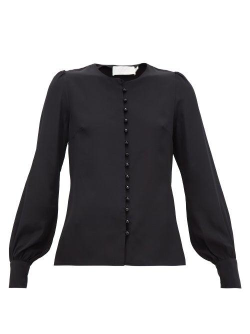 Matchesfashion.com Goat - Jude Silk Crepe De Chine Blouse - Womens - Black