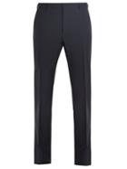 Matchesfashion.com Prada - Mid Rise Straight Leg Wool Blend Trousers - Mens - Navy
