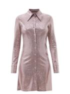 Dodo Bar Or - Dany Sequinned-jersey Shirt Dress - Womens - Silver Pink