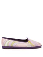 Emilio Pucci - Fulio-print Satin Slippers - Womens - Pink Multi