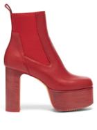 Matchesfashion.com Rick Owens - Kiss Leather Platform Chelsea Boots - Womens - Red