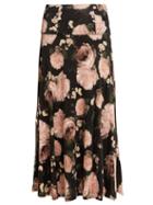 Matchesfashion.com Erdem - Elvin Dutch Petal Print Jersey Skirt - Womens - Black Multi