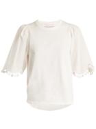 See By Chloé Lace-trimmed Short-sleeved Cotton T-shirt