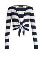 Dolce & Gabbana Waist-tie Striped Silk Cardigan