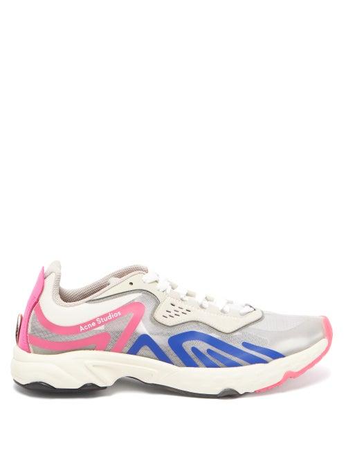 Matchesfashion.com Acne Studios - Panelled Suede And Mesh Trainers - Womens - Pink Multi