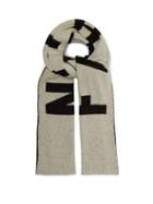 Matchesfashion.com Faith Connexion - Logo Intarsia Mohair Blend Scarf - Mens - White