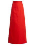 Matchesfashion.com Kwaidan Editions - Lockwood A Line Cotton Maxi Skirt - Womens - Red
