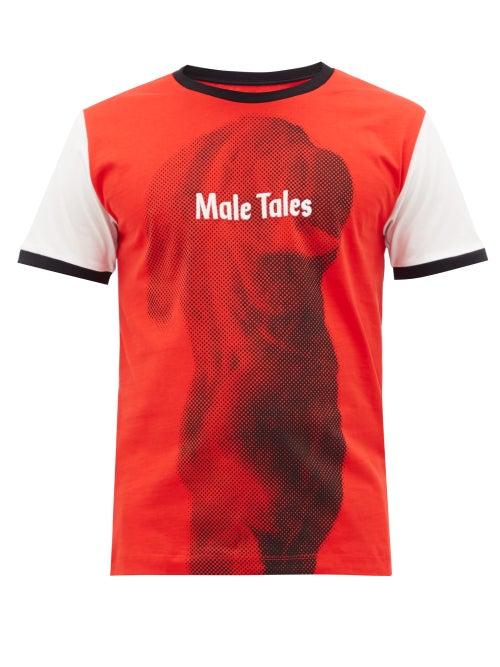 Matchesfashion.com Paco Rabanne - X Peter Saville Male Tales Cotton T-shirt - Mens - Red