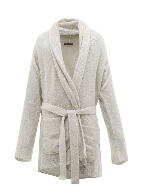 Matchesfashion.com Denis Colomb - Nimbus Shawl Collar Belted Cashmere Cardigan - Mens - Light Grey