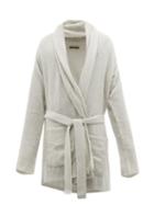 Matchesfashion.com Denis Colomb - Nimbus Shawl Collar Belted Cashmere Cardigan - Mens - Light Grey
