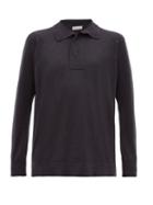 Matchesfashion.com Margaret Howell - Long Sleeved Wool Jersey Polo Shirt - Mens - Grey