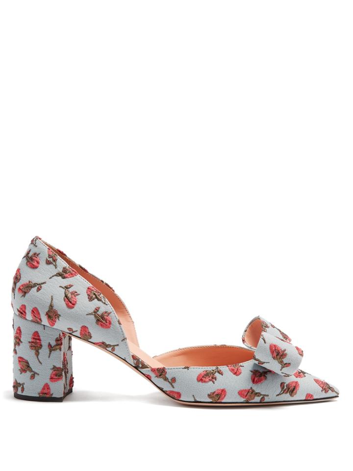 Rochas Floral Brocade Point-toe Pumps