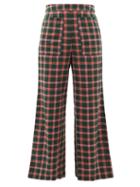 Matchesfashion.com Ace & Jig - Laura Checked Cotton Wide Leg Trousers - Womens - Green Multi