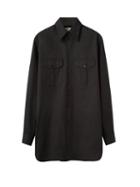 Lemaire - Flap-pocket Longline Poplin Shirt - Mens - Black